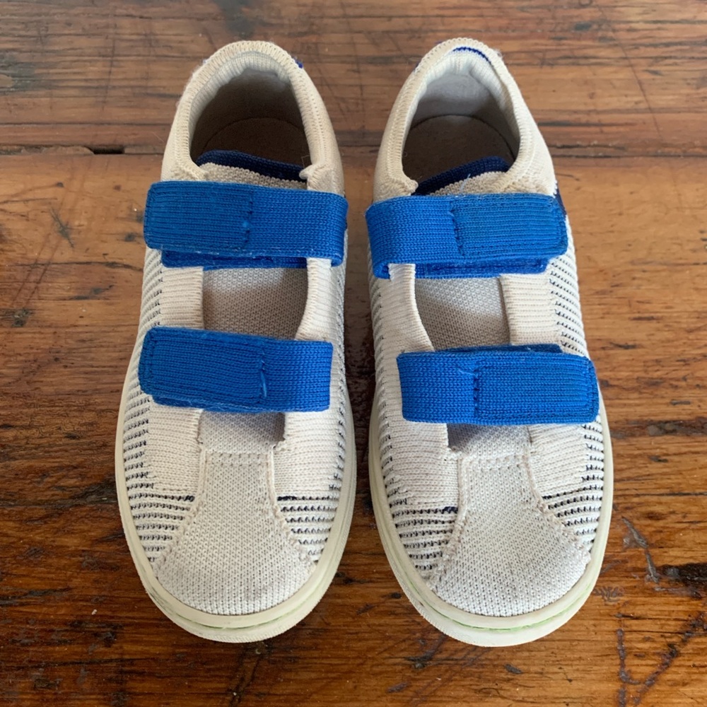 Rothy’s Boys Little Kid Sneakers Bicycle Blue Straps Shoes 11